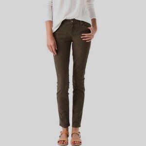 VINCE CROP SKINNY ANKLE MID-RISE OLIVE GREEN STRETCH DENIM JEANS NEUTRAL JEANS